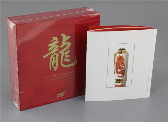 A Montblanc Year of The Golden Dragon limited edition 888 fountain pen,